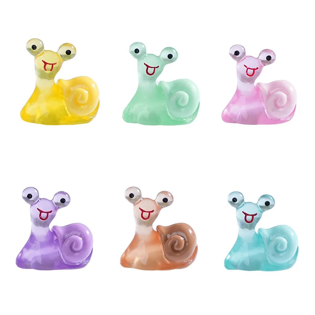 50Pcs Resin Luminous Snail Resin Figurines Diy Ornament Accessories For Home Micro Fairy Garden Landscape Decor For Home Deco