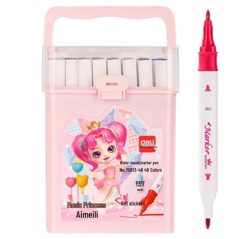 Deli 70813 Washable Dual-Tip Marker Pen Set