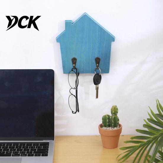 Strong Load Bearing Wood Hooks House Shape Wall Storage Hook, Traceless Adhesive Decorative Wooden Hat And Scarf Rack American Style Hanger