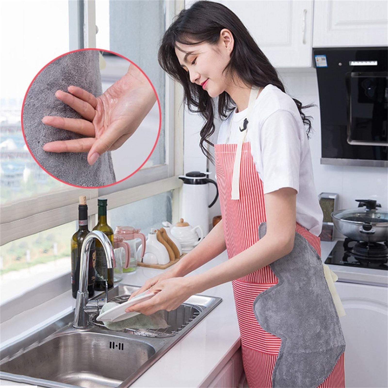 

Strip Apron Home Kitchen Cooking Wipe Hands Pocket One Size червоний
