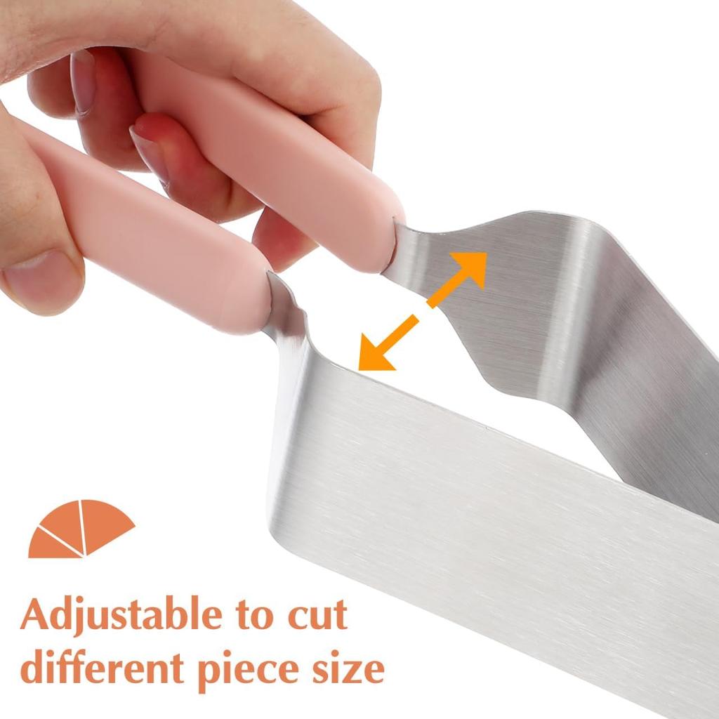 Iplusmile 2Pcs Cake Cutter Slicer, Stainless Steel Pie Cutter and Server Set, Adjustable Cheese Cake Divider Separator with Double Handle Tool