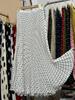 Multicolor Korean Style Chiffon High Waist Pleated Polka Dot Midi Skirt