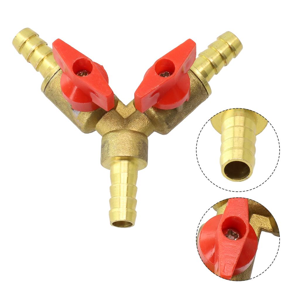 High Quality Brass Valve 3-Way 8mm/10mm Easy To Use Pneumatic Fittings Water Pipe Fittings Brass Color Easy To Install