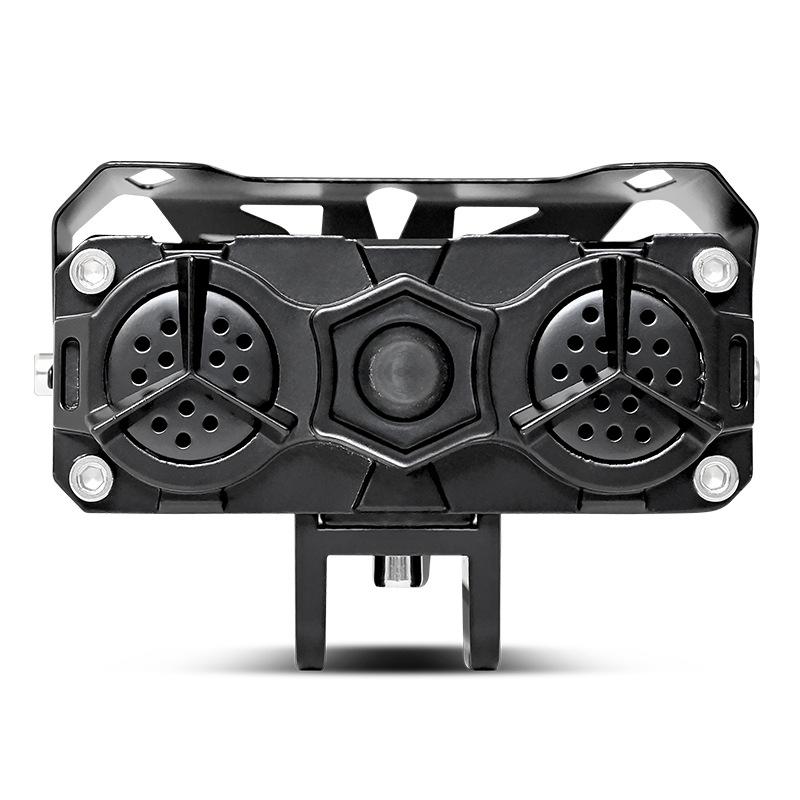 Motorcycle LED Spotlight Headlight Two-color Light Three-eye Lens Fisheye Light Super Bright Modification, Waterproof 12-80V