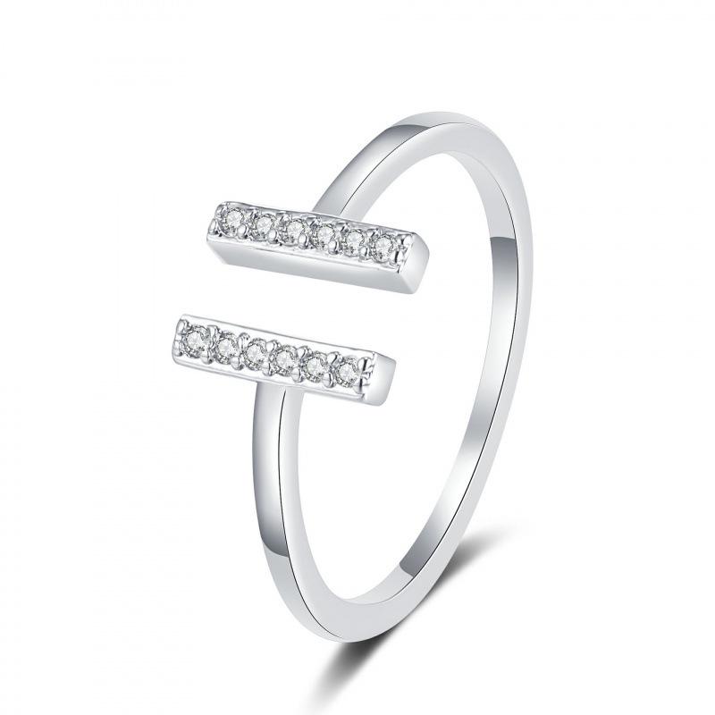 Niche Rhinestone Ring for Women – Personalized, Fashionable, Adjustable Open Design