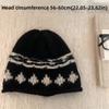 Windproof Pullover Hat Thickened Foldover Beanie Hat Fashion Jacquard Knitted Hat