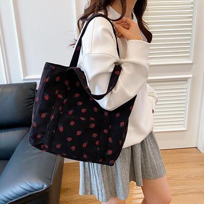 Tasche mit großem Fassungsvermögen Damen neue Harajuku Cord Studentin literarische Umhänge-Messenger-Tasche