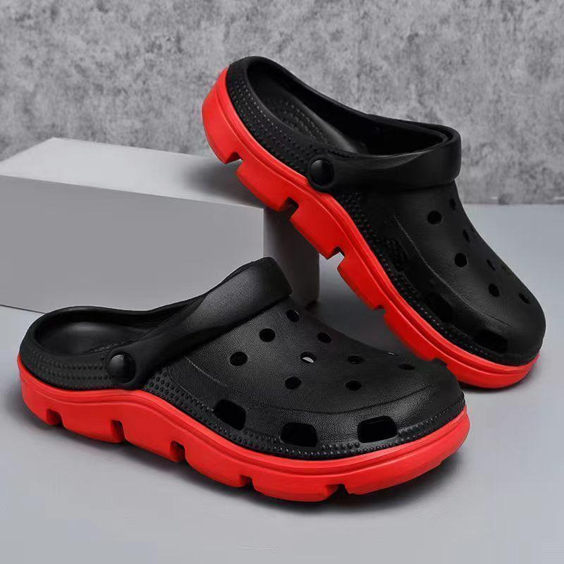 Pantofi cu găuri bărbați vară 2025 nou super foc birou plajă talpă moale antiderapant talpă groasă papuci cu vârf învelit bărbați