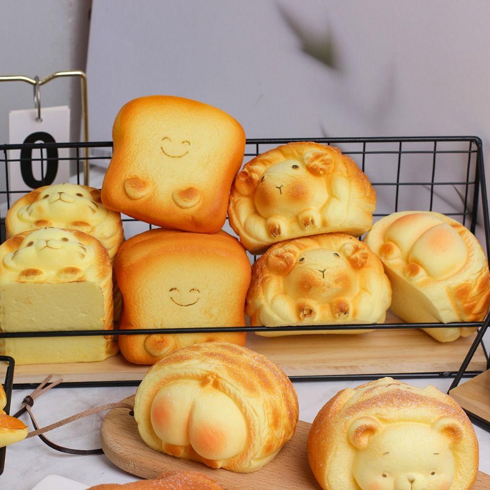 Cartoon Animal Simulation Bread Pinch Le Pu Slow Rebound Decompress Artificial Bread Models Photo Props Yellow Squeeze Gift