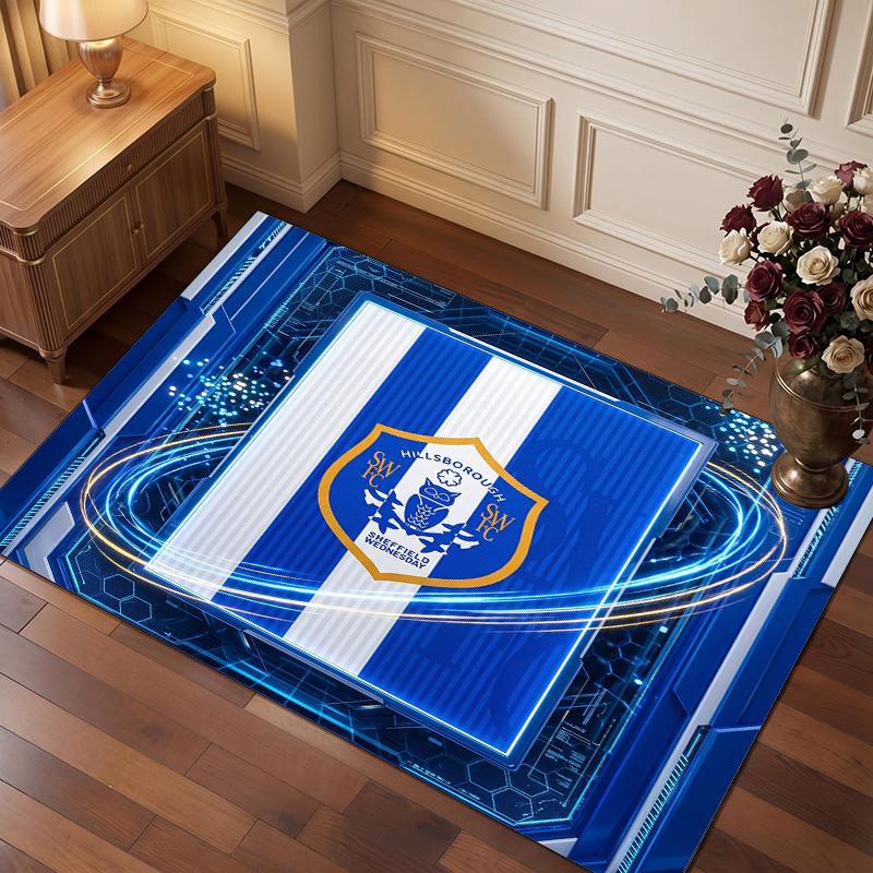 Tappeto in Cristallo di Velluto con Stampa del Sheffield Wednesday Football, Comodo Assorbente d'Acqua Antiscivolo per Pavimenti Interni