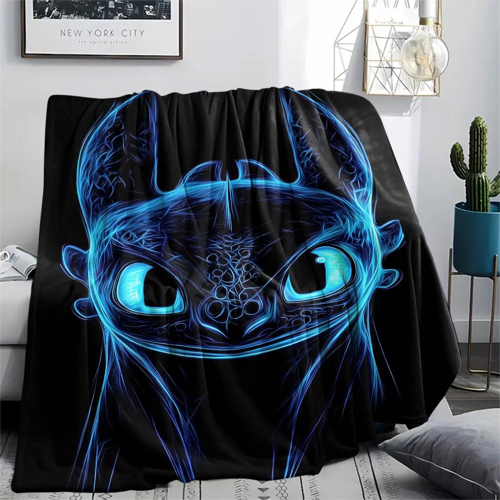 Coperta in Flanella Addestrare Drago Sdentato, Alta Qualità, Confortevole per Tutte le Stagioni, Arredamento per la Casa, Calore e Comfort, Perfetta per Regali.