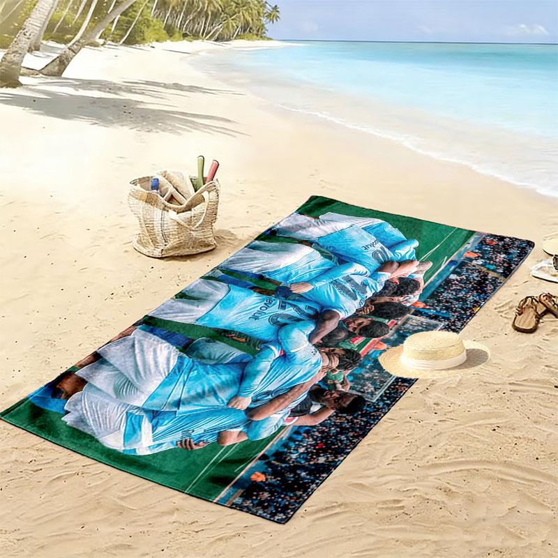 Man City Player Print Beach Towel, Large Soft Quick Dry Towel for Beach Camping Swimming
