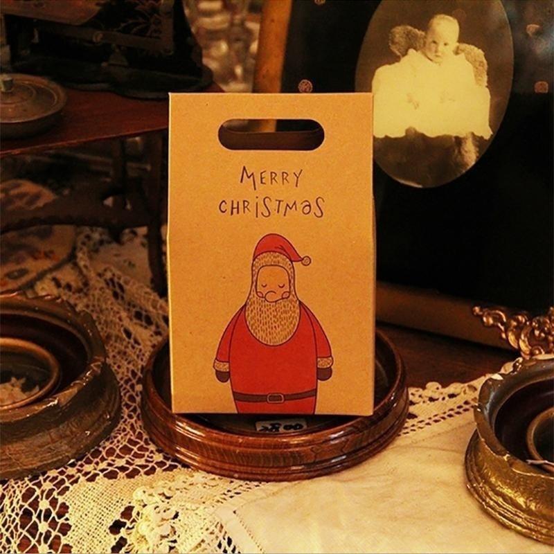 

Веселая рождественская коробка конфет, праздничная бумажная упаковка для десерта, праздничная подарочная коробка для конфет Santa Claus