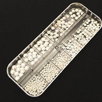 Nailart Dekorations-Set Weiße Perle Resin Art (WEE3A7F)