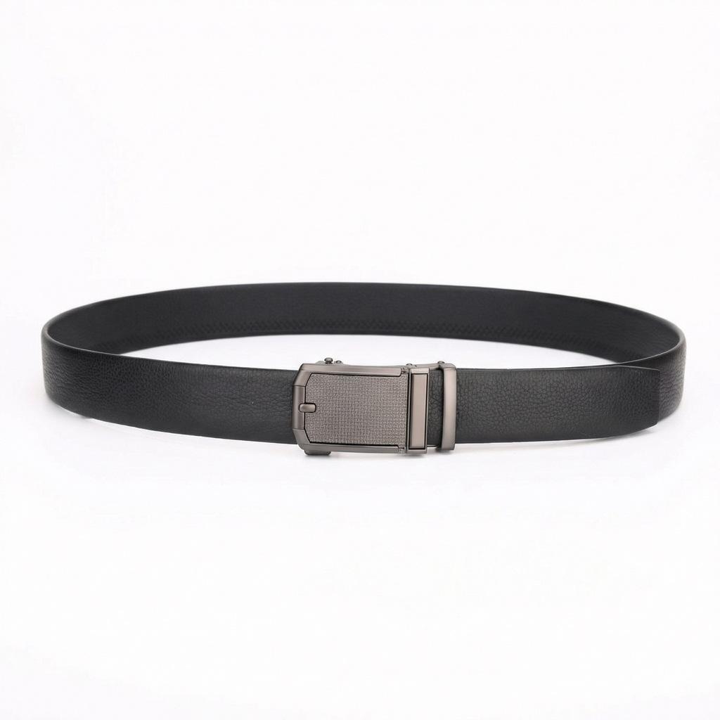 Men's Genuine Leather Business Belt with Automatic Buckle