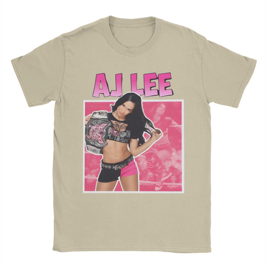 AJ Lee Wrestling Girl 90s Men's T Shirt  Vintage Tees Short Sleeve O Neck T-Shirt Pure Cotton 6XL Clothes