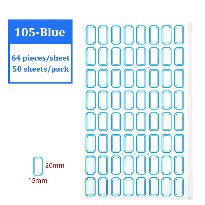 Self-Adhesive Label Stick,50 Sheets/Pack Adhesive Paper,Handwritten Blank Red Blue Category Tags,Office And School Supplies
