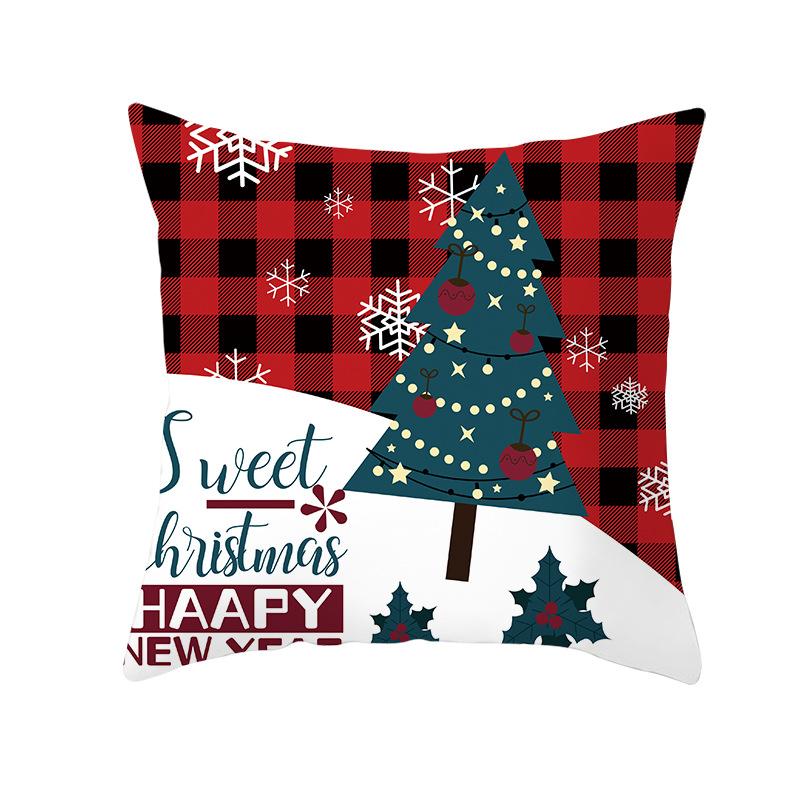 Rot und Grün Kariert Weihnachtskissenbezug Weihnachten Schneemann Geweih Kissenbezug
