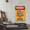 Metal Wall Art Sign Angry Dog Outdoor Fence Decor