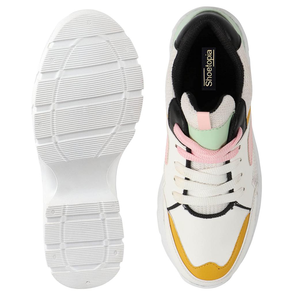 Shoetopia Womens Stylish Casual Sneakers | Lightweight & Comfortable Walking Shoes | Daily Wear Footwear