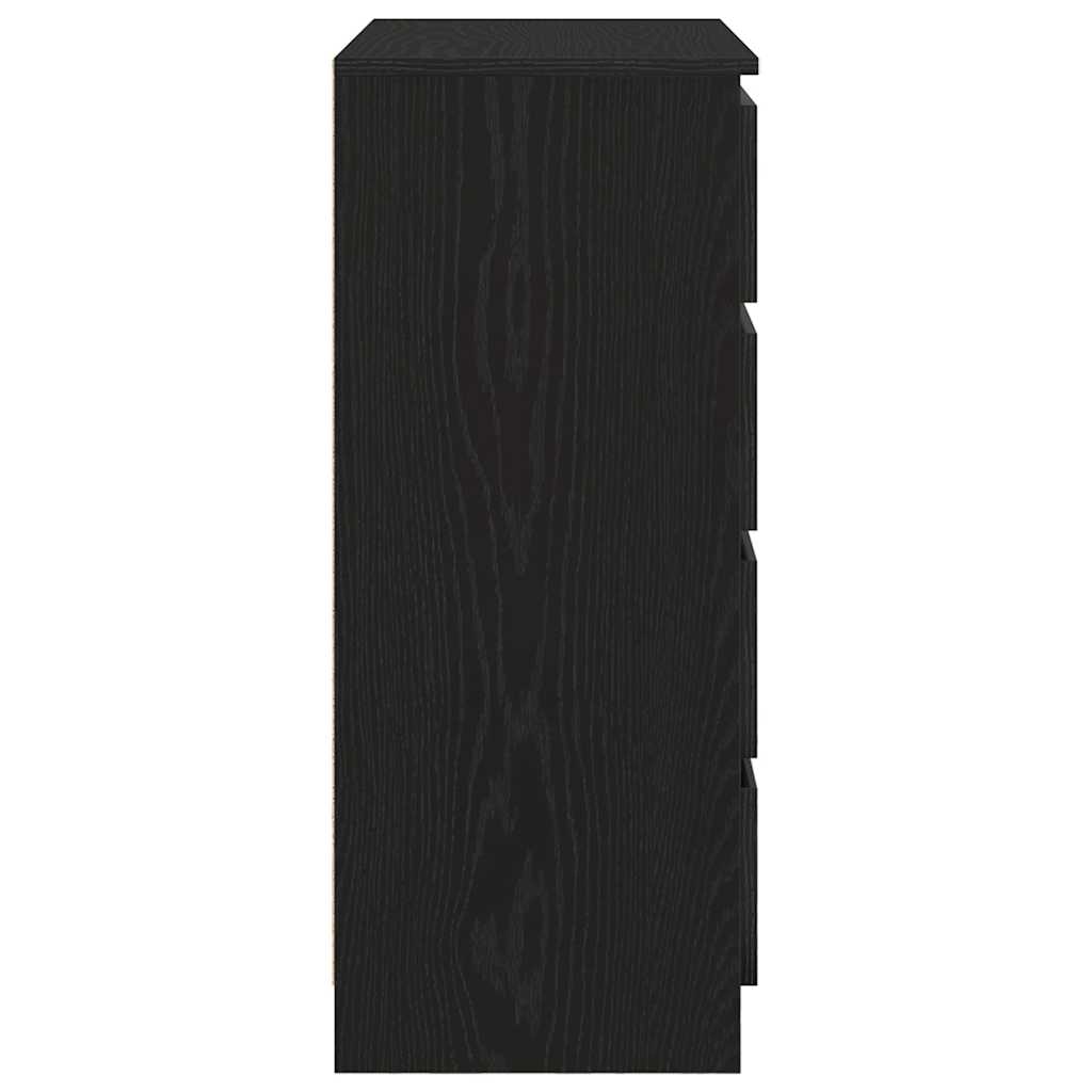 Sideboard with Drawers Black Oak Effect 71 x 35 x 84 cm