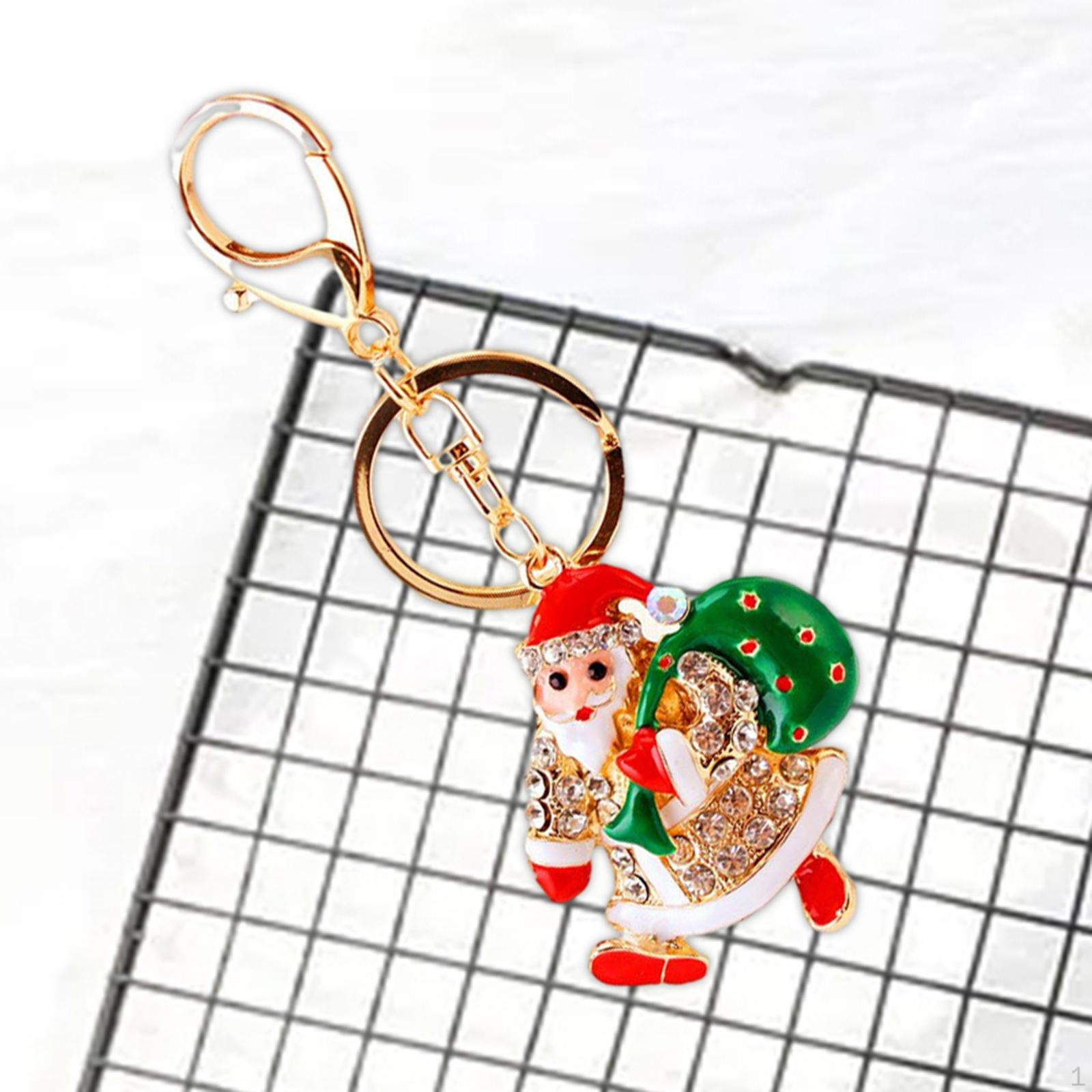

Santa Claus Keychain/ Bling Key Ring Holder /Jewelry Accessory Backpack Keychains