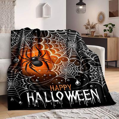 1pc Halloween Decorations Blanket Lightweight Flannel Blanket Throw Blanket For Sofa, Bed, Travel, Camping, Livingroom, Couch, Chair, And Bed Yy250902