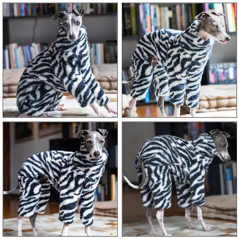 Winter Pet Pajamas Warm Print Soft Coat Pet Pajamas Warm And Comfortable Italian Greyhound Whippet Four-legged Dog Clothes