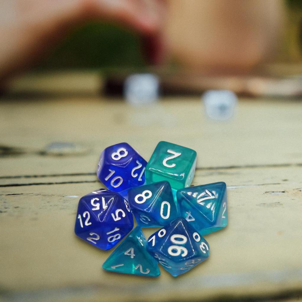 7 Stück Polyedrische Würfel Langlebig D8 D4 D10 D12 D20 D6 Graviert Tragbar Mehrzweck für Tabletop-Spiel