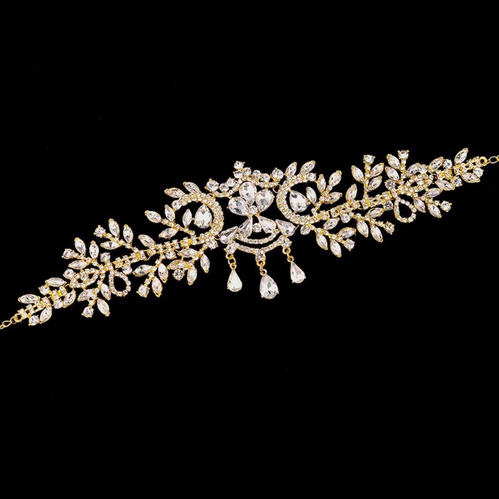 Sparkling Rhinestone Headdress Luxury Bridal Tiaras Head Chain  Bridal Party