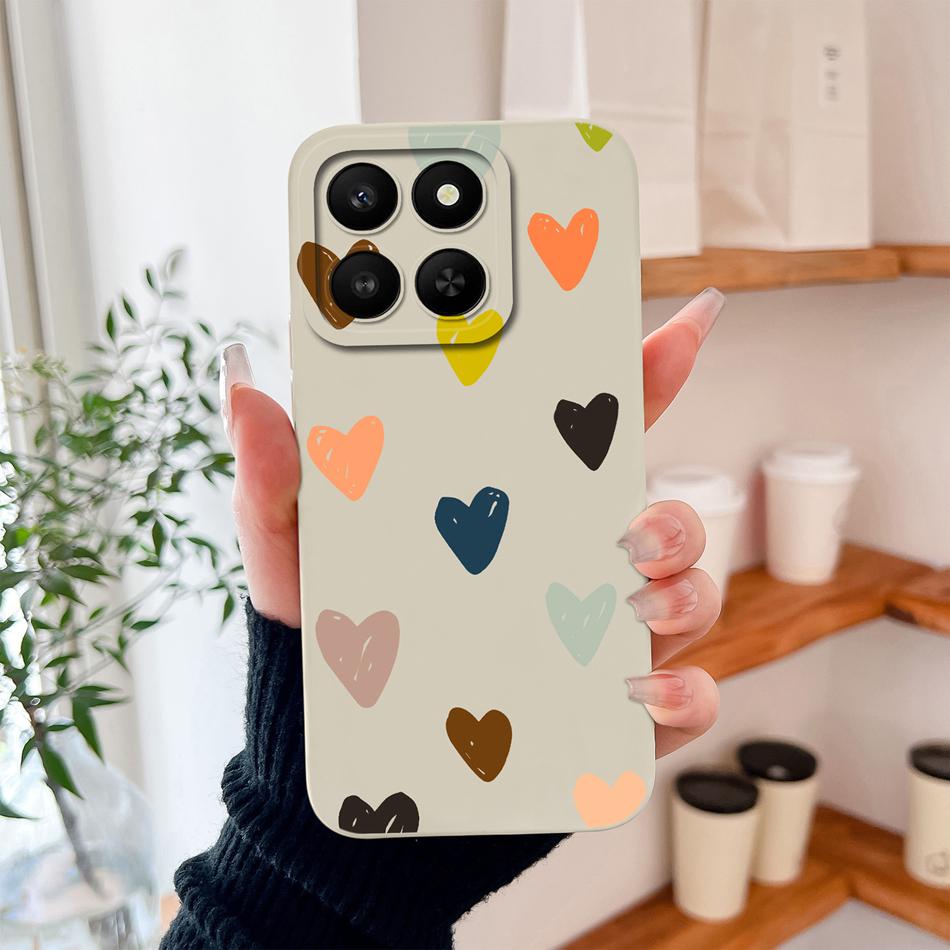 For Honor X7D X9D Case Colorful Hearts Soft Liquid Silicone Full Protection Phone Back Cover For Honorx7d Honorx9d Fashion Funda