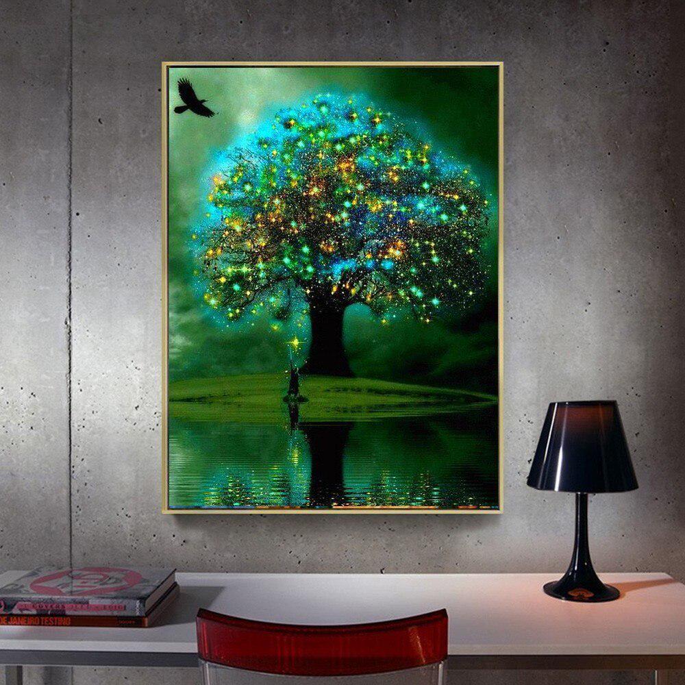 Diamond Embroidery Tree Sky Full Round Landscape Diamond Painting