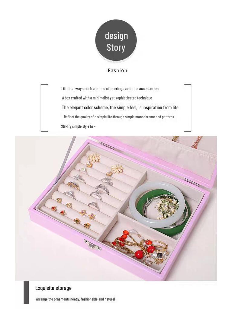 Double-Layer Jewelry Storage Box for Earrings and Rings