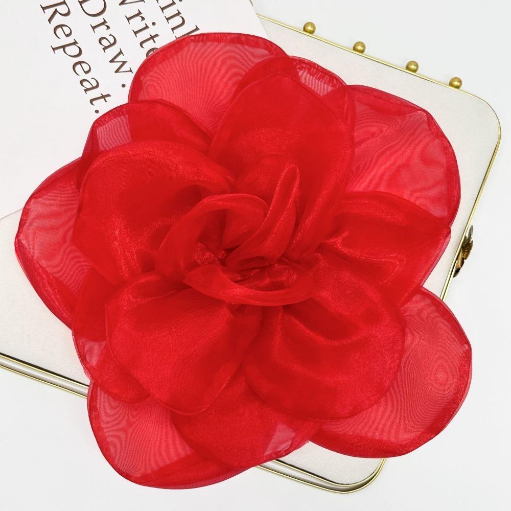

New 3D Chest Flower DIY Clothes Decoration Dress Decoration Removable Wedding Dress Hair Accessories червоний
