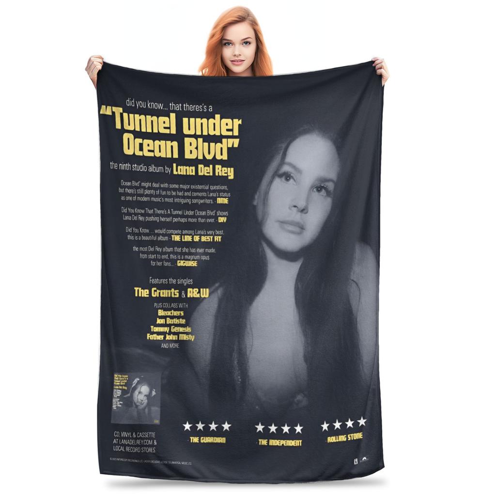Lana Del Rey Decke Abdeckung Sänger Flanell Überwurfdecke Sommer Klimaanlage Tragbar Leicht Bettüberwurf,