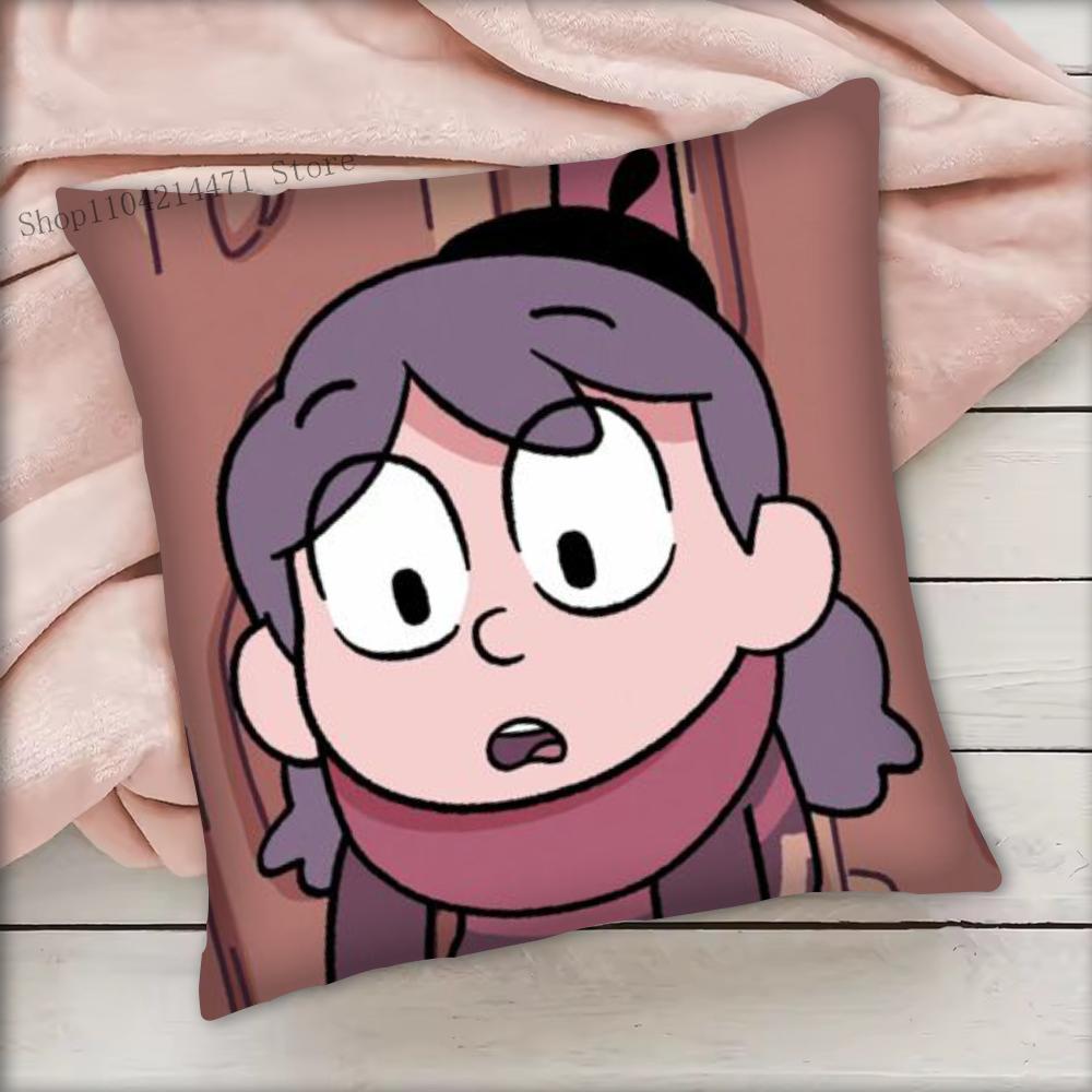 1pc H-Hilda Cartoon Girl Pillow Case Square Bedroom Sofa Leisure Comfort Cushion Car Living Room Home Decoration