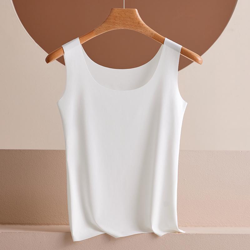 Women’s Seamless Ice Silk Strapless Camisole - Sexy, Ultra-Thin, Anti-See-Through Innerwear for Summer