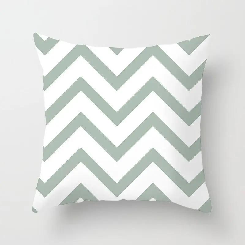 Delicate Fresh Green Pillowcase Art Pattern Cushion Cover Geometric Breathable Decoration