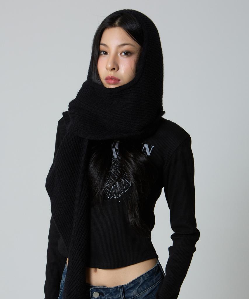 UNKNOWN PLANET Hooded Muffler Balaclava Black