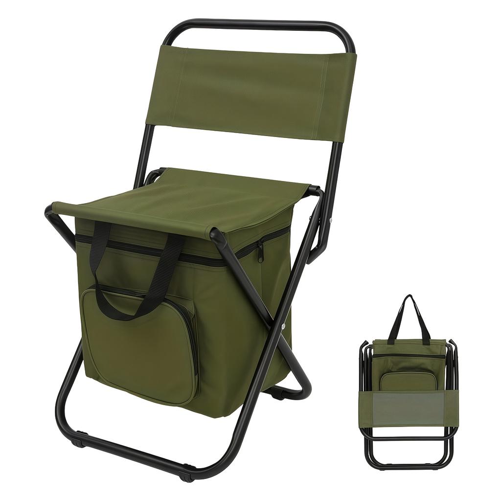 Multifunctional Portable Folding Camping Chair, Lightweight Backrest Chair With Storage Bag, Compact Outdoor Folding Seat With Strong Load-Bearing