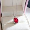 Premium Imitation Pigeon Egg Sapphire Full Diamond Necklace Jewelry Fashion 10 * 14 Oval Emerald Pendant