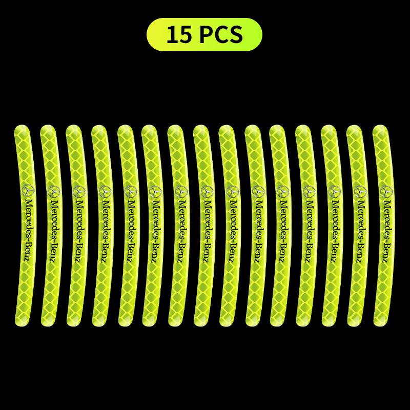 Car Wheel Hub Reflective Sticker Tire Rim Reflective Strips Decoration For Mercedes Benz AMG W124 W202 W203 W204 W210 W211 W212