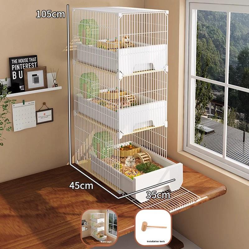 Large Hamster Cage with Easy-Clean Drawers Luxury Villa Habitat Spacious Rodent Enclosure Landscape Design Dedicated Pet Home