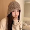 Hand-woven Hollow Bald Hat Warm Wool Hat Women's Ethnic Style Fringed Ear Protector Knitted Hat