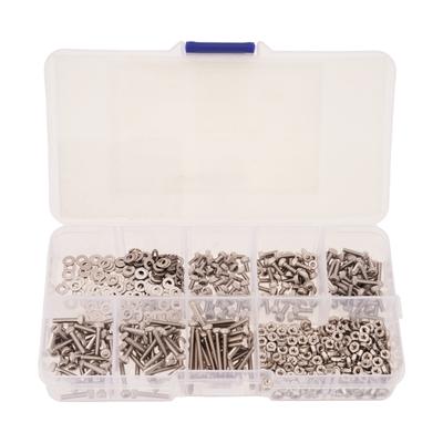 660pcs 2mm Screws Nut & Washers Assortment Set Steel Hex Bolt Hexagon Socket Screws Set Hex Button Screws Nut Set
