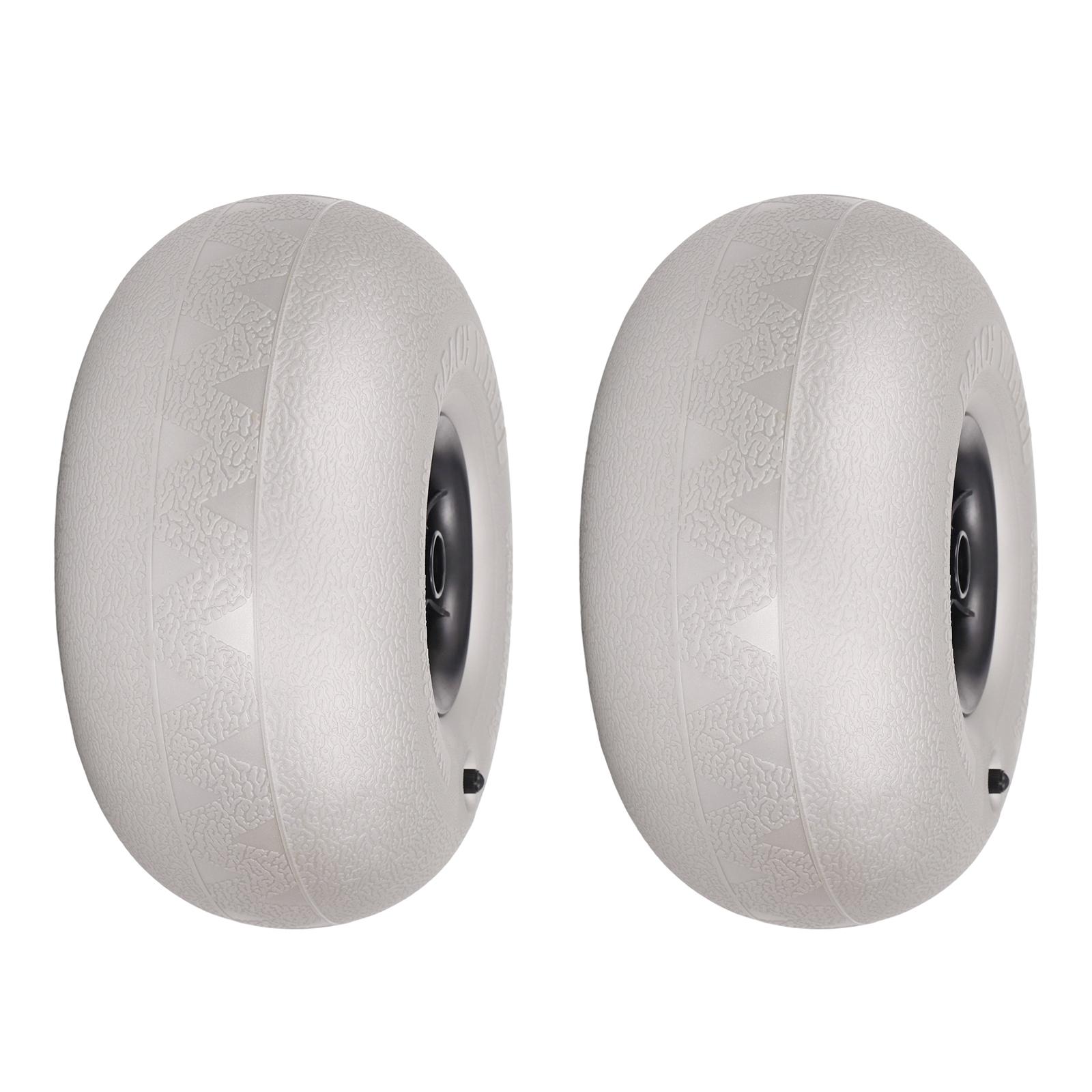 

Replacement Balloon Wheels Beach Sand Tires for Kayak Dolly Canoe Carts Buggy 2-Pack світло-сірого кольору