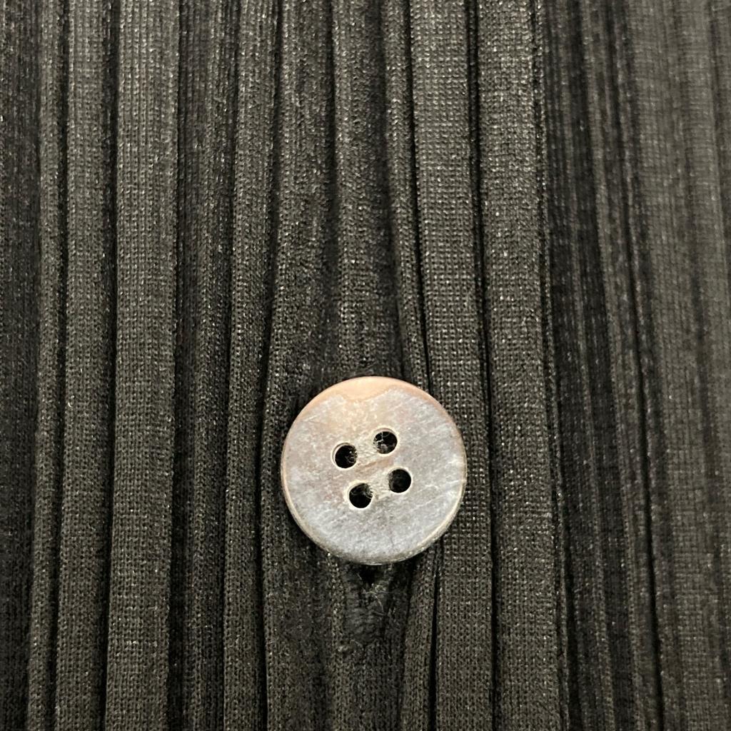 PLEATS PLEASE PP05-JJ001 Black Pleated Open Collar Shirt Tops 3 blackUsed