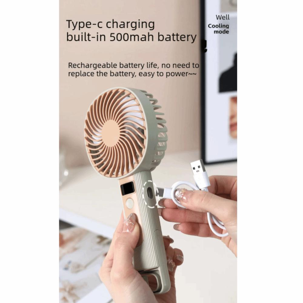USB Rechargeable Mini Portable Cooling Fan 120 Speeds Desktop Standing Fan  Outdoor Sports