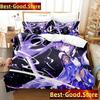 Anime Genshin Impact Keqing Girl Bedding Set Printed With Pillowcase Bed Duvet Cover Soft Single Double Queen Super King Size