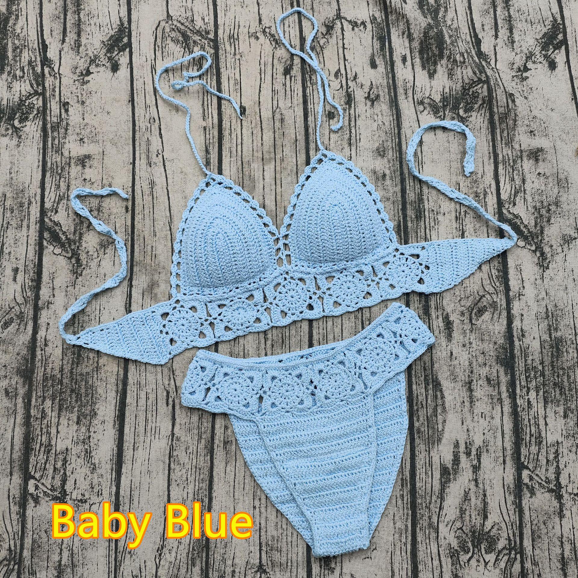 

Вязаный крючком купальник ручной работы в европейском и американском стиле с чашечками Large